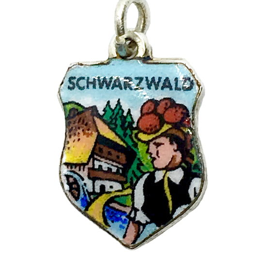 Vintage Jewelry | Schwarzwald Black Forest Germany European Silver Shield Charm