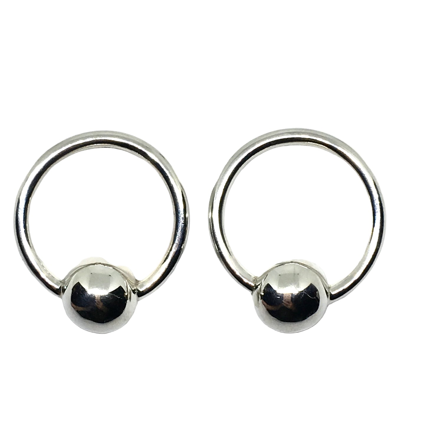 Earrings - 80s Power Jewelry - Sterling Silver Circle Hoop Design Drop Earrings