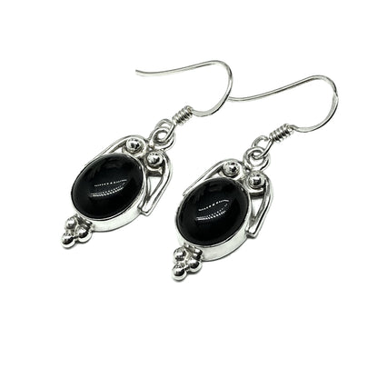 Jewelry | Sterling Silver Black Onyx Stone Dangle Earrings