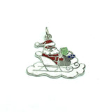 Charms & Pendants |  Sterling Silver Enamel Santa Clause in Sleigh Christmas Charm | Silver Charms