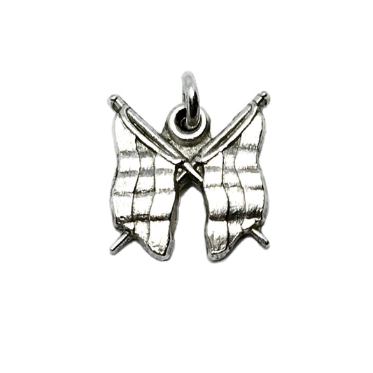 Flag Charm Vintage Horizontal Triband Flag Estonia Hungary Germany Sterling Silver Charm