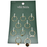 Fashion Jewelry | 10 Assorted Gold Wavy Design Slim Stacking Rings
