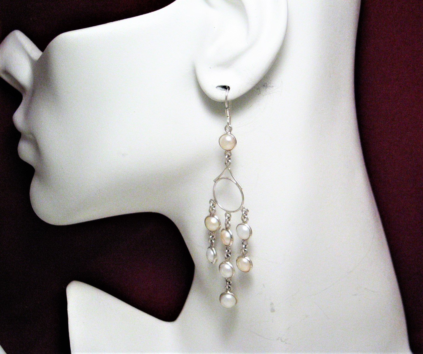 Pearl Waterfall | Sterling Silver Chandelier Earrings - Blingschlingers Jewelry