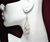 Pearl Waterfall | Sterling Silver Chandelier Earrings - Blingschlingers Jewelry