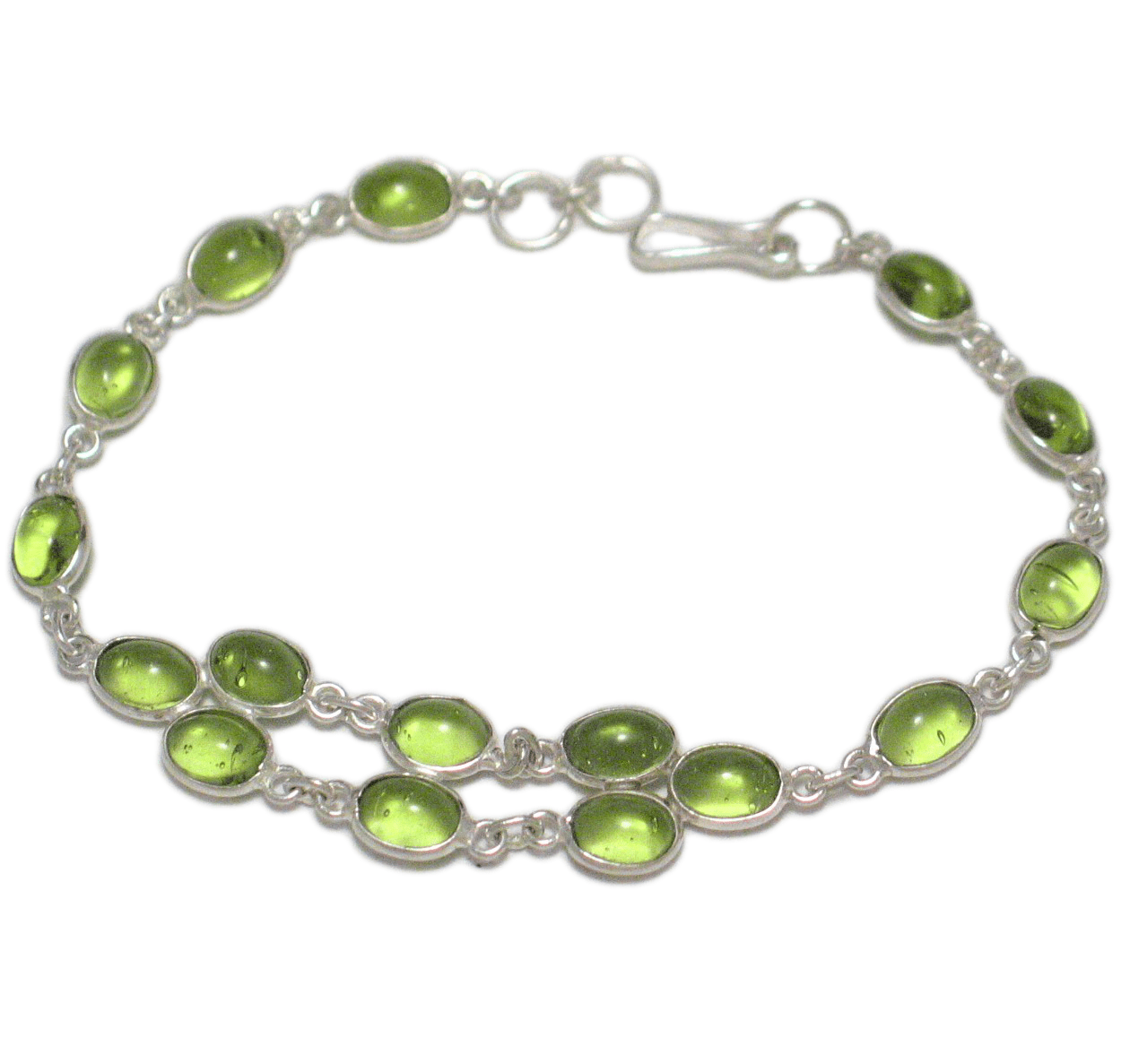 Jewelry > Bracelet > Womens Sterling Silver Vibrant Limon Green Stone Tennis Bracelet  8.5" - Blingschlingers Jewelry