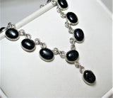 Jewelry > Necklaces > Womens Sterling Silver Midnight Blue Goldstone Y Necklace
