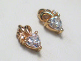 Accessories > Jewelry > Earrings 14k Gold Graceful Ribbons Diamonique Cz Heart Earrings