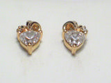 Accessories > Jewelry > Earrings 14k Gold Graceful Ribbons Diamonique Cz Heart Earrings