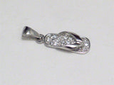 My Casual Fridays | Flip Flop Sandal Pendant Sterling Silver w/ Cz - Blingschlingers Jewelry