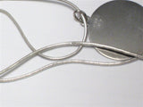 Used Jewelry Necklace | Womens 16" Sterling Silver Etched Floral Design Engraveable Reflective Disc Pendant Necklace