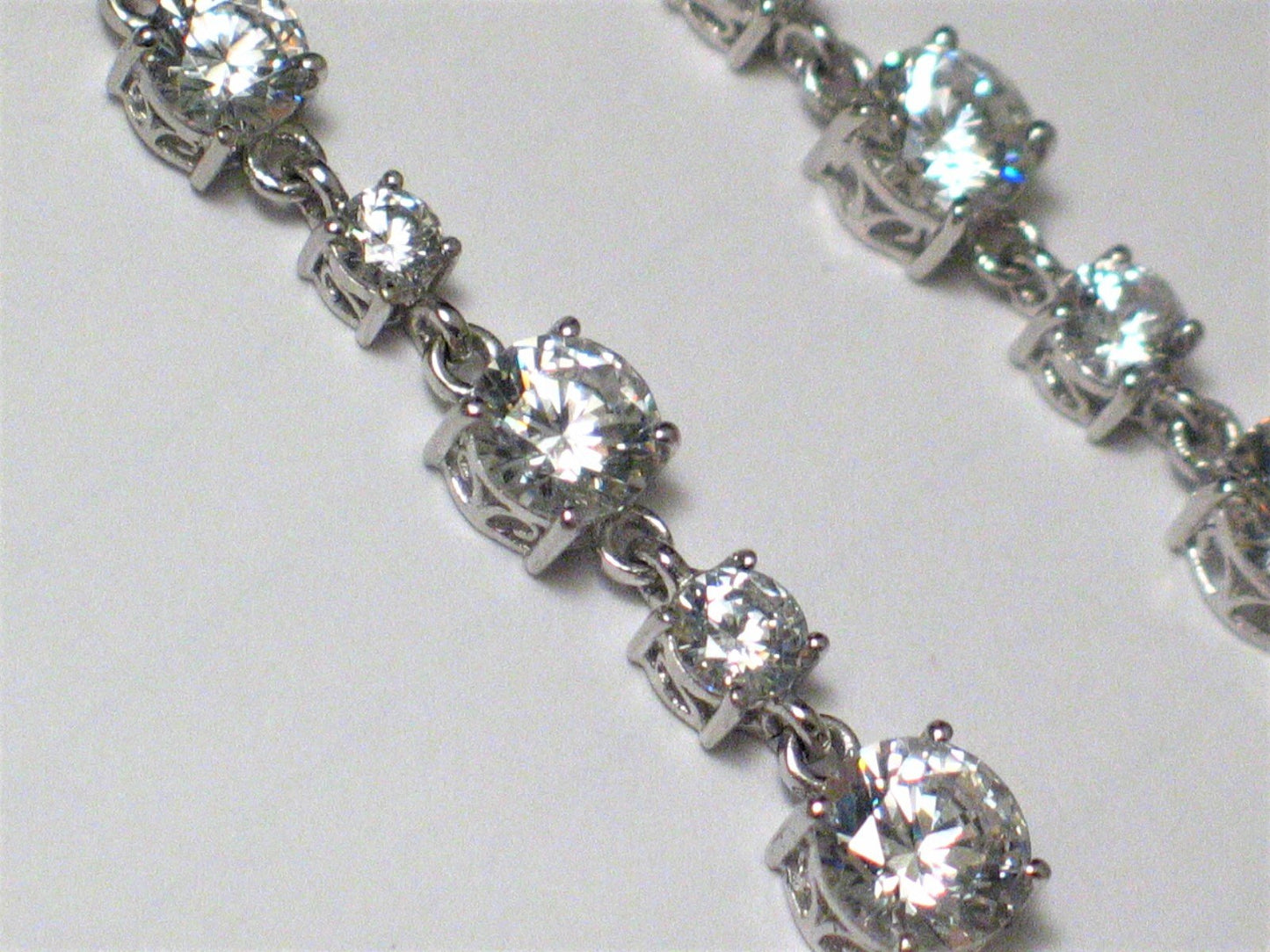 Jewelry Earrings | Womens Ultimate Shimmer Sterling Silver Long Cz Dangle Earrings