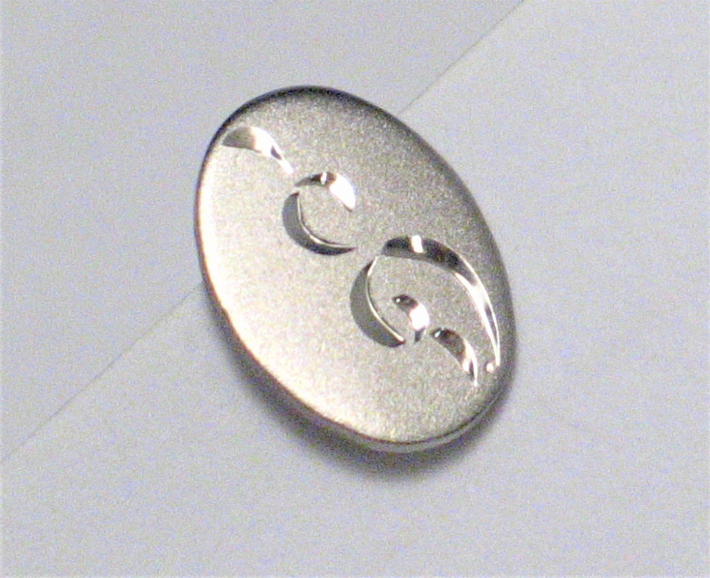Used Jewelry Tie Tack | Mens 13.6 mm Sterling Silver Diamond Cut Satin Finished Oval Tie Tack