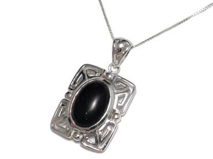 Back in Black | Sterling Silver Necklace Pendant set w/ Black Onyx Stone 18" - Blingschlingers Jewelry