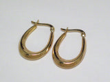 Jewelry Earrings | Womens Gold Sterling Silver 1" Oval Horseshoe Style Hoop Earrings