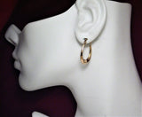 Jewelry Earrings | Womens Gold Sterling Silver 1" Oval Horseshoe Style Hoop Earrings
