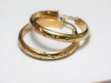Jewelry > Earrings | Womens 1 1/16" Gold Sterling Silver Glinting Diamond Cut Hoop Earrings