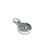 Jewelry - Unisex Sterling Silver Small Round Cut-out Style Inspirational "Peace" Charm