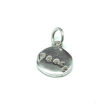 Jewelry - Unisex Sterling Silver Small Round Cut-out Style Inspirational "Peace" Charm