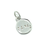 Jewelry - Unisex Sterling Silver Small Round Cut-out Style Inspirational "Peace" Charm