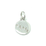 Jewelry - Unisex Sterling Silver Small Round Cut-out Style Inspirational "Peace" Charm