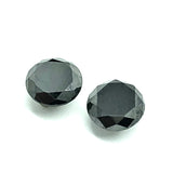 Matched Pair 8.1mm Round Black Diamond Simulant Loose Stones | Jewelry Findings & Gemstones