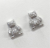 Jewelry Earrings | Mens Womens Sterling Silver Pave Cz Wise Owl Bird Earrings- Blingschlingers Jewelry