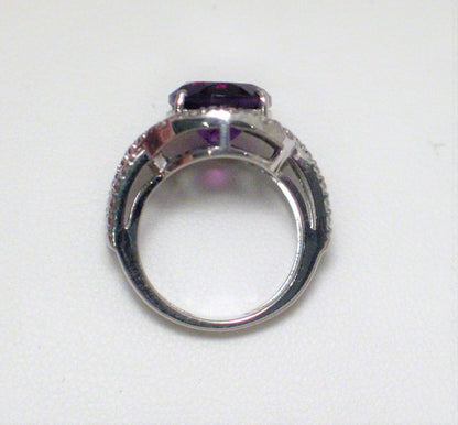 Jewelry > Ring > Womens sz 5.25 Sterling Silver Purple Amethyst Stone Ring- Blingschlingers Jewelry