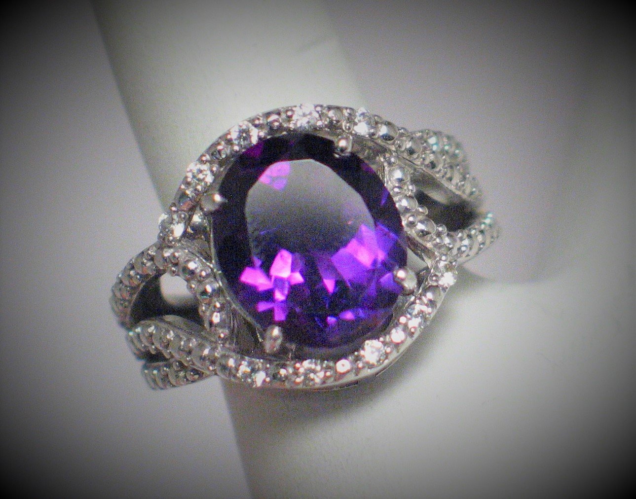  February Birthstone  | Sterling Silver Purple Amethyst stone ring  - Blingschlingers Jewelry
