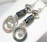 Earrings Estate | Womens Sterling Silver Bold Carved Circle Dangle Earrings