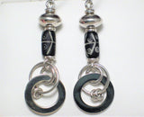 Earrings Estate | Womens Sterling Silver Bold Carved Circle Dangle Earrings - Blingschlingers Jewelry