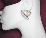 Earrings | Womens 80s Vintage Sterling Silver Bold Flared Earrings
