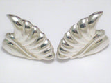 Runway Wings | Sterling Silver Earrings w/ Ribbed Design | Post Style - Blingschlingers Jewelry
