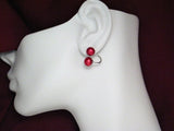 Cherry Bomb | Sterling Silver Earrings | Convertible Hoop Jacket w/ Stud - Blingschlingers Jewelry