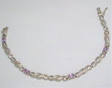 Bracelets | Womens Estate Sterling Silver Purple Infinity Design Tennis Bracelet