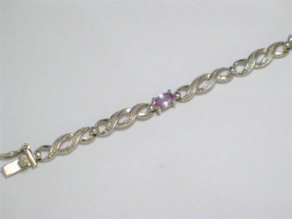 Bracelets | Womens Estate Sterling Silver Purple Infinity Design Tennis Bracelet