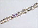 Bracelets | Womens Estate Sterling Silver Purple Infinity Design Tennis Bracelet - Blingschlingers Jewelry