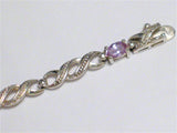 Bracelets | Womens Estate Sterling Silver Purple Infinity Design Tennis Bracelet" - Blingschlingers Jewelry