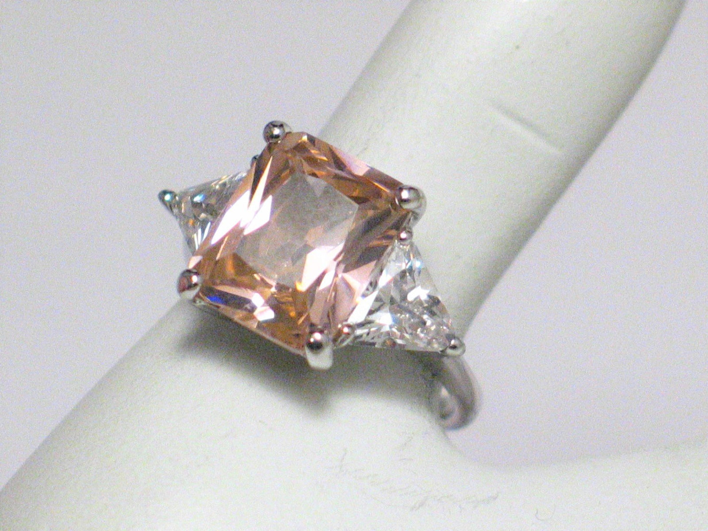 Ring Womens | Secondhand Sterling Silver Sparkly Princess Pink Cz Stone Ring