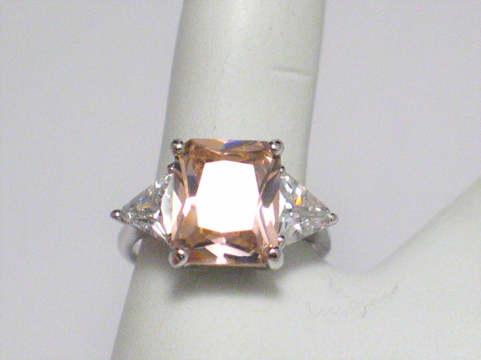 Ring Womens | Secondhand Sterling Silver Sparkly Princess Pink Cz Stone Ring