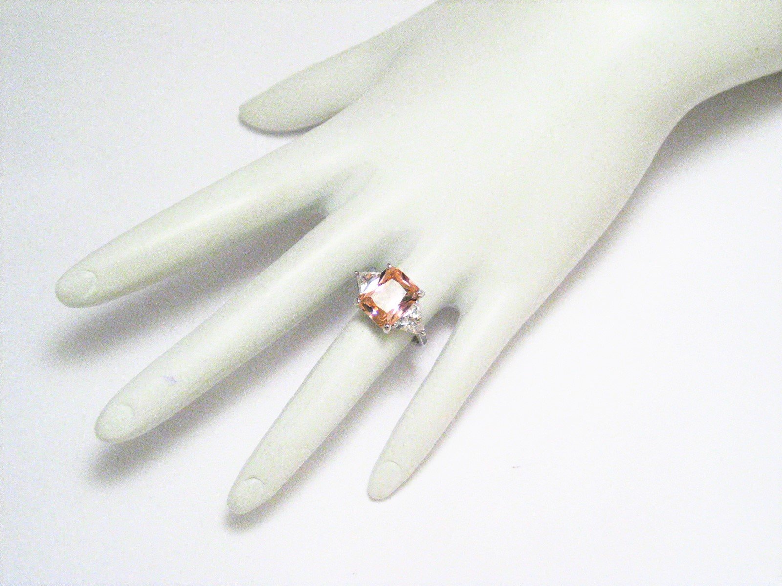 Ring Womens | Secondhand Sterling Silver Sparkly Princess Pink Cz Stone Ring