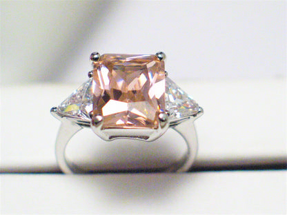 Ring Womens | Secondhand Sterling Silver Sparkly Princess Pink Cz Stone Ring sz 6 - Blingschlingers Jewelry