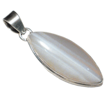 Pendants > Jewelry | Mens Womens Sterling Silver Smokey Banded Agate Stone Pendant