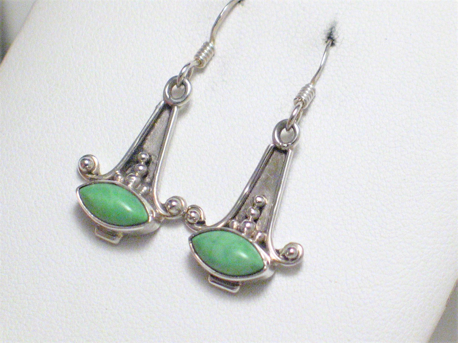 Earrings | Womens Sterling Silver Sublime Green Stone Dangle Earrings- Blingschlingers Jewelry