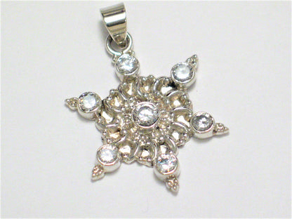 Jewelry > Pendant | Unique Sterling Silver Glittery Cz Stone Star Pendant