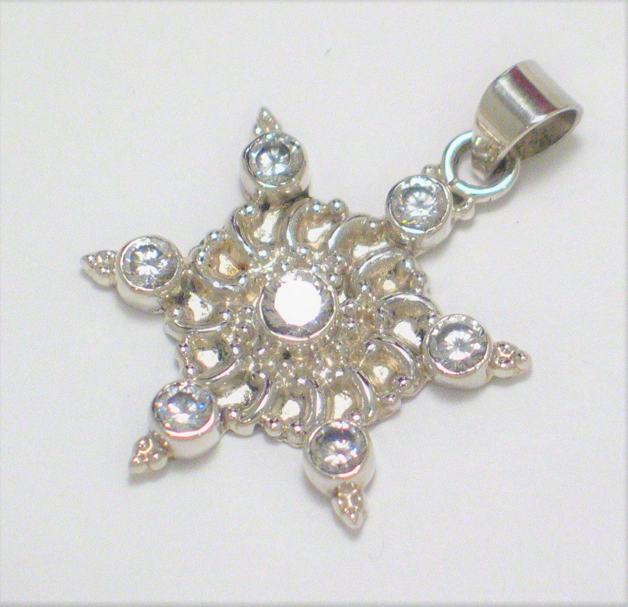 Jewelry > Pendant | Unique Sterling Silver Glittery Cz Stone Star Pendant- Blingschlingers Jewelry