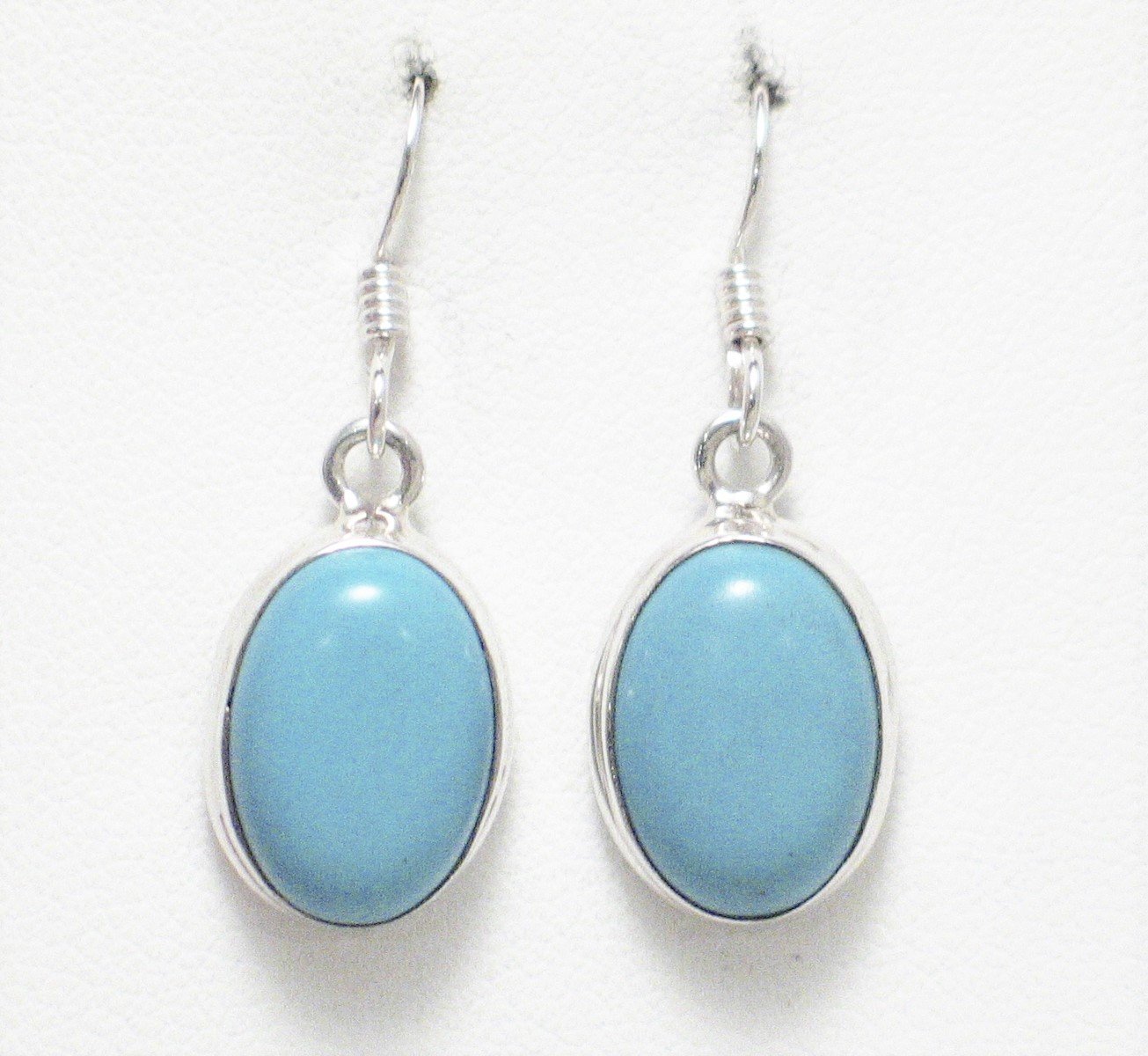 Jewelry > Earrings | Womens Sterling Silver Bold Baby Blue Turquoise Stone Dangle Earrings