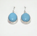 Jewelry > Earrings | Womens Sterling Silver Bold Baby Blue Turquoise Stone Dangle Earrings