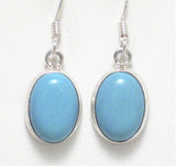 Jewelry > Earrings | Womens Sterling Silver Bold Robbins egg Blue Turquoise Stone Dangle Earrings