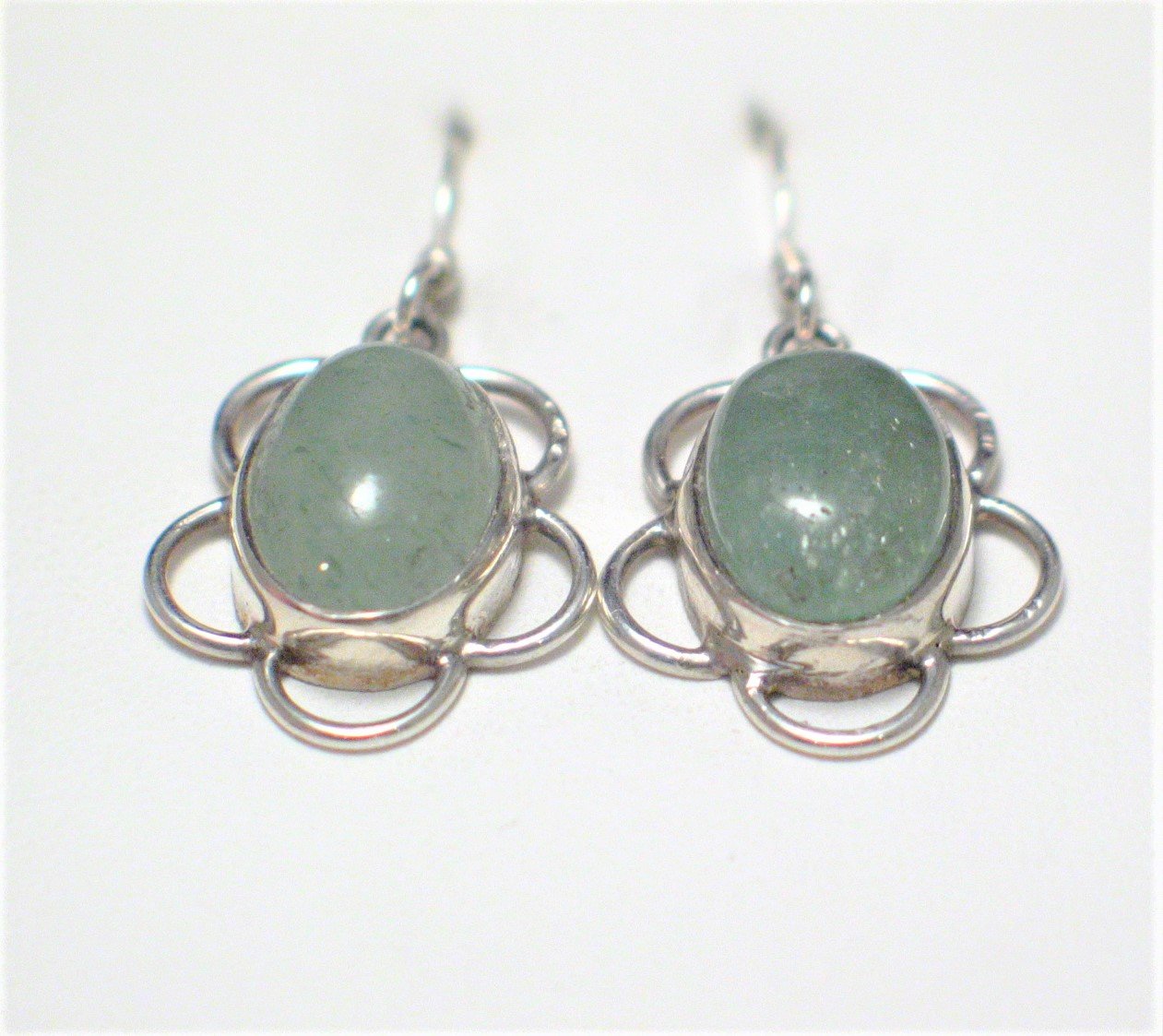 Jewelry > Earrings | Womens Sterling Silver Frosty Sage Green Aventurine Stone Dangle Earrings