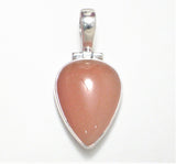 Pendant | Sterling Silver Frosty Orangish Pink Grapefruit Aventurine Stone Pendant